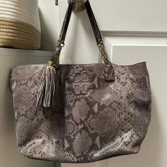 Tory Burch Embossed Snake Skin Bag - Picture 1 of 7